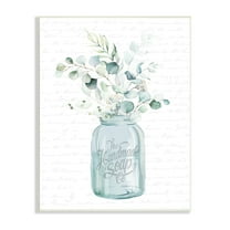Stupell Industries Botanical Sprigs Arrangement Vintage Jar Cursive Script Graphic Art Unframed Art Print Wall Art, Design by Lettered and Lined