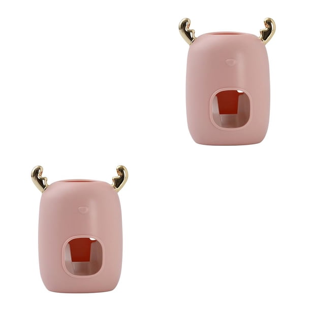 Dispensador de dientes de plástico Wosthever Montaje en Pared Rosado 2Conjunto