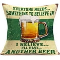 thumbnail image 2 of Throw Pillow Covers Beer Classical Quote Lettering Series Throw Pillows Cases 18 x 18 Inch Set of 4 Cotton Linen Vintage Rustic Icons Decorative Pillow Covers Cushion Case for Home Sofa (Beer Set), 2 of 6