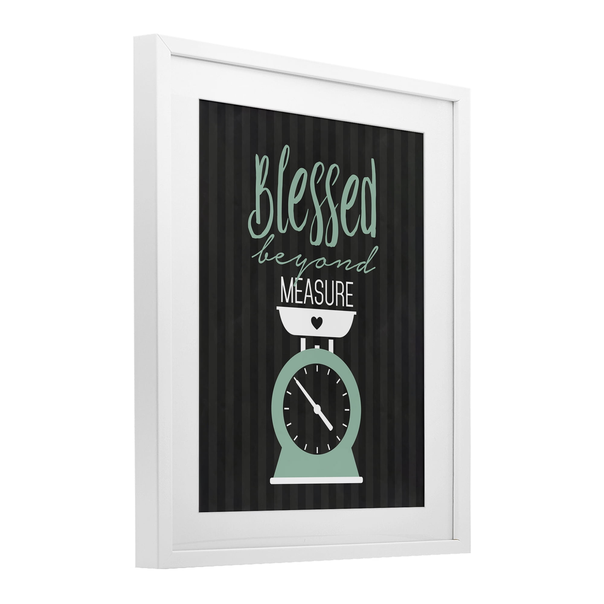 Blessed Beyond Measure Scale White Framed Print Under Glass, design by Lettered and Lined