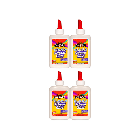 (4 pack) Cra-Z-Art Washable School Glue - 4oz.