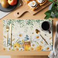 thumbnail image 2 of Daisy Spring Floral Placemats Set of 6, Farmhouse Botanical Green Leaves Placemats for Dining Table, Place Mats for Kitchen Tabletop, Waterproof Wipeable Dining Table Mats Set, 2 of 9