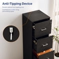 thumbnail image 6 of Ktaxon Wood 4-Drawer Lateral File Cabinet with Lock for Home Office, Lockable Filing Cabinet, Easy to Assemble, Black, 6 of 8