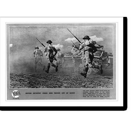 Historic Print, British Infantry chase Axis troops out of Egypt, 16" x 20"
