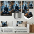 thumbnail image 4 of Designart "Blue Buddhism Meditating Monk" Buddhism Metal Wall Decor, 4 of 5