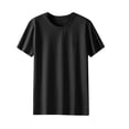 thumbnail image 4 of Men's Solid Color Summer Breathable Mesh Elastic Slim Comfortable Sport Casual Short Sleeved Round Neck Shirts, 4 of 9
