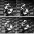 thumbnail image 3 of YAZI 4PCS Plain Band Rings for Men Stainless Steel Rings for Men Wedding Ring Cool Spinner Rings for Men Black Stainless Steel Ring Set Anxiety Ring Fidget Size 6-12, 3 of 15
