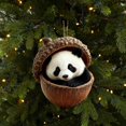 thumbnail image 2 of Resin Woodland Animal Acorn Hanging Ornaments, Cute Sleepy Forest Creature Decorations Festive Holiday Gift for Wreath Desktop Home Decor, 2 of 2