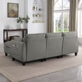 thumbnail image 4 of 85 Inch DARK GREY Chenille Modular Sectional Sofa, L-Shaped Cloud Couch with Storage Ottoman, DIY Combination for Living Room, 4 of 6