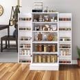 thumbnail image 6 of 47” Kitchen Pantry Cabinet, White Freestanding Buffet Cupboards Sideboard with Doors & Adjustable Shelves, Kitchen Pantry Storage Cabinet for Kitchen, Living Room and Dinning Room, 6 of 8
