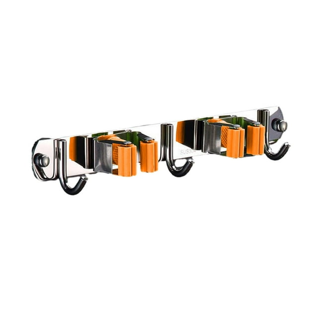 ZheElen Porte-Coton Pratique en Acier Inoxydable - Fabrication Résistante à la Corrosion Porte-Coton Multifonctionnel Robuste Rapide Porte-Balai orange 2 clips et 3 Crochets 1ensemble