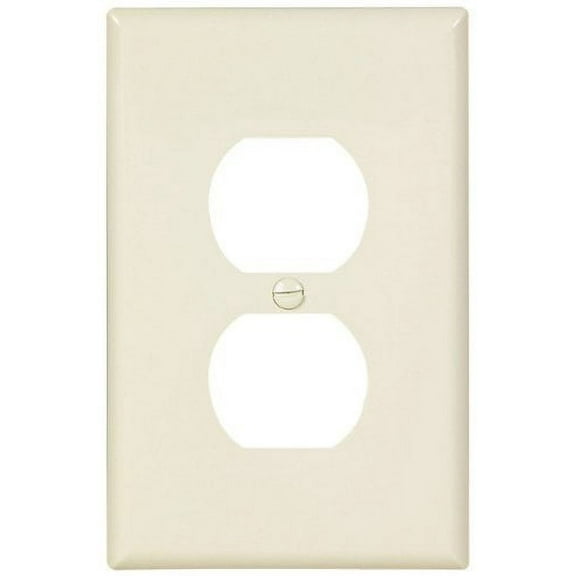 Cooper PJ8LA Light Almond Mid-Size Unbreakable Single Gang Duplex Receptacle Wall Plate