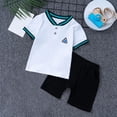 thumbnail image 3 of Efsteb Toddler Baby Kids Boys Suit Short Sleeve Top Shorts Pants Summer Fashion 2PCs Set Outfits (White,1-2 Years), 3 of 8