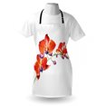thumbnail image 3 of Floral Apron Orchid Flower Branch with Vivid Color Petals Blossom Botany Blooms Picture, Unisex Kitchen Bib Apron with Adjustable Neck for Cooking Baking Gardening, Orange Violet White, by Ambesonne, 3 of 3