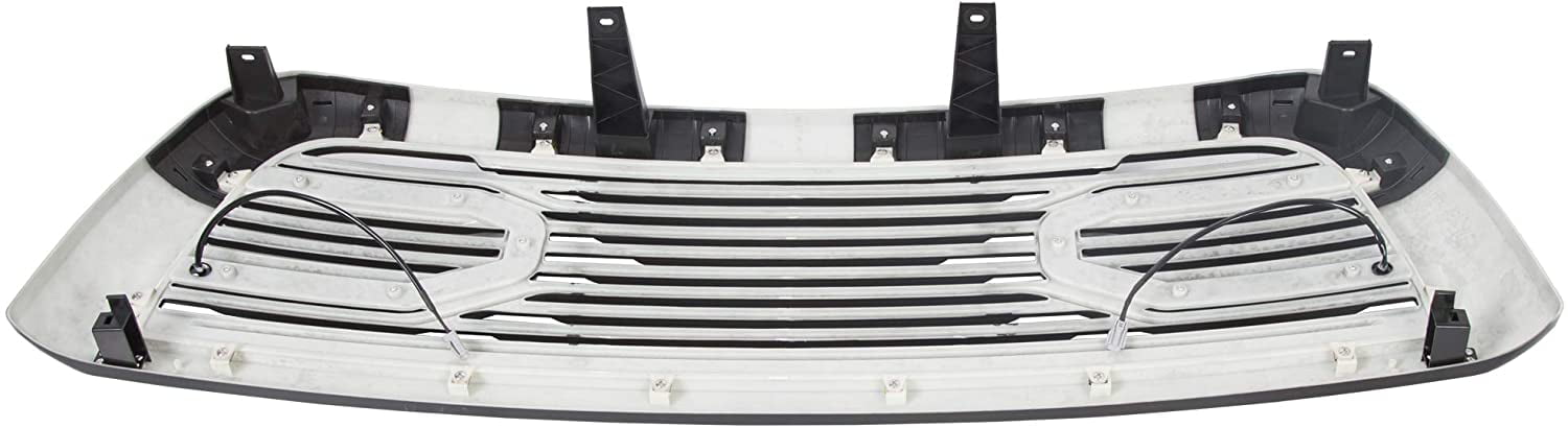 Black with Lights ECOTRIC Front Hood Bumper Grille Compatible with 2010-2018 Dodge Ram 2500 3500 4500 Replacement Shell Big Horn Horizontal Style Grill 