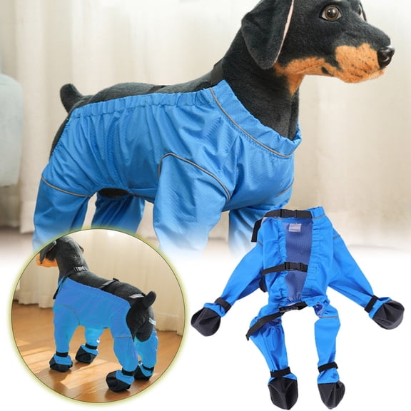 ibiyuan Dog Snowsuit with Attached Boots, New Dog Snowsuit with Feet, Outdoor Waterproof Anti- Dogs Leggings with Adjustable Suspenders, for Small and Medium-Sized Dogs,XS