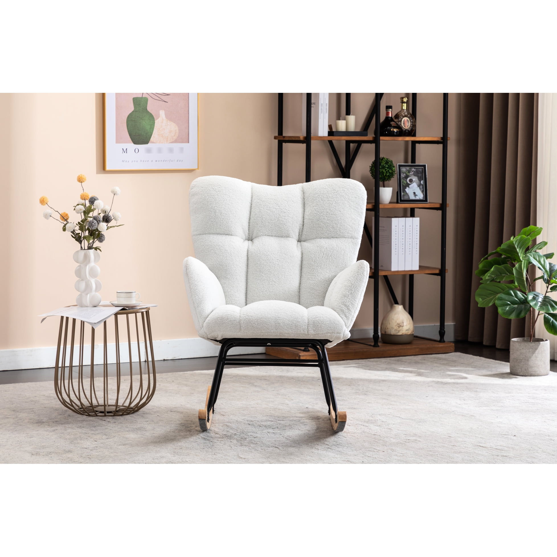 Rocking Chair For Indoor Use - Filled With Distinctive Foam Wooden Legs Ideal Spaces