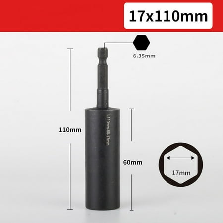 

Geege 110mm Deepen Socket Wrenches Hexagon Nut Driver Drill Bit H8-H14 Sleeve Adapter