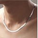 thumbnail image 1 of Newway 925 Silver Necklace 4mm Snake Chain Men Women Couple Sterling Silver Jewelry Blade Chain, 1 of 4