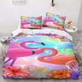 thumbnail image 2 of Flamingos Animal Duvet Cover - Pink Pattern Bedding Set with Zipper - Microfiber Children's Duvet Cover Sets with, 2 of 5