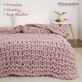 thumbnail image 2 of Mooreeke Chunky Knit Blanket 30"x40" Pink Soft Washable Chenille Throw Blanket Cozy 100% Handmade Crochet Blankets with Jumbo Chenille Yarn for Couch Bed Sofa Room Decor, 2 of 5