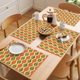 thumbnail image 5 of Orange Green Moire Placemats Set of 6 Contemporary Geometric Abstract Place Mats Indoor Wipeable Table Mats Washable Cloth Dining Table Placemats for Kitchen Holiday Party Home Decor 13x19 Inch, 5 of 9