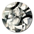 thumbnail image 2 of Designart "Neutral Abstract Expression XIII" Modern Geometric Oversized Wall Clock, 2 of 5