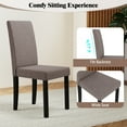 thumbnail image 4 of Gymax Dining Chair Set of 2 Fabric Upholstered Rubber Wood Legs Side Armless Brown, 4 of 6