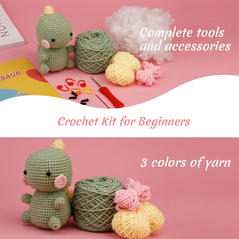 QSHQ Crochet Kit for Beginners, Crochet Starter Kit for Adults and Kids  Complete Knitting Kit to Make 3 PCS Animals, Learn to Crochet with  Step-by-Step Instruction and Video (Penguin+Frog+Owl) 