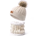 thumbnail image 3 of Sombrero De Invierno Para Niños Bufanda Gusano Forro Polar De Punto Cálido Para Exteriores Sunnimix  Sombrero Bufanda y Guantes, 3 of 6