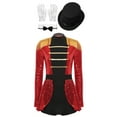 thumbnail image 1 of YiZYiF Femme Halloween Ring Master Costume Robe de Magicien à Manches Longues Justaucorps Paillettes Tenue de Cirque Rouge m, 1 of 7