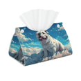 thumbnail image 2 of Lsque Starry Sky Cloud Bulldog Printed Long Tissue Box Cover Holder, Facial Paper Organizer Dispenser,Triangle with Bottom Belt, PVC Leather Decorative Organizer, 2 of 9