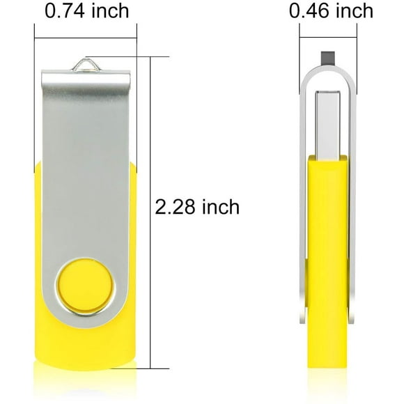 10 Pack USB Flash Drives USB 2.0 Thumb Drive Bulk Pack Swivel Memory Stick Fold Storage Jump Drive Zip Drive