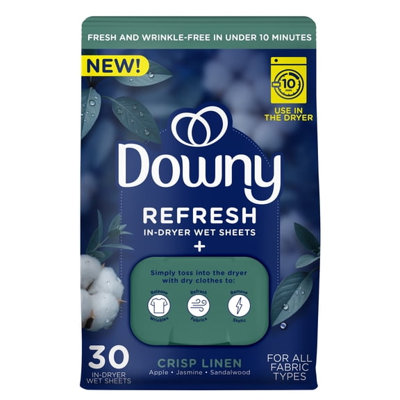 Downy Crisp Linen In-Dryer Fabric Refreshing Wet Sheet