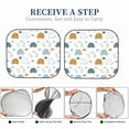 thumbnail image 6 of Daiia Cute Doodle Turtles 2PCS Car Windshield Sun Shade, Foldable Sun Shield for Car Front Window, Auto Sun Blocker Visor Protector Universal for Truck SUV Pickup-Large, 6 of 7