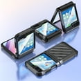 thumbnail image 4 of Compatible with Z Flip 5 Case with Hinge Protection,Samsung Flip 5 Heavy Duty Shockproof Full Body Protective Plating Phone Case Cover for Galaxy Z Flip 5 5G(2023)-Black, 4 of 12