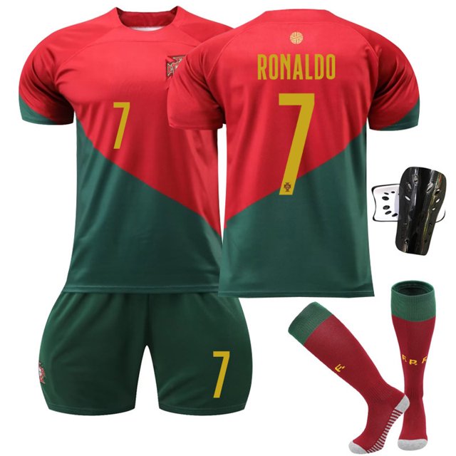 Portugal World Cup home shirt No. 7 Ronaldo, children's shirt No. 7 + size+sky Kis 18(100-110CM)
