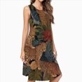 thumbnail image 2 of Jungle Leopards Tropical Foliage Print Dress Elegant Party Dresses Evening Dresses Women Dress Sleeveless Dress Ladies Dresses, 2 of 4