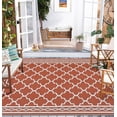 thumbnail image 5 of EastVita 9 x 18 ft(actual size) Plastic Red and White Rectangular Beach Front Porches Patio Picnic RV Camping Garage Rhomb Border Modern Moroccan Area Rug, 5 of 8