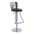 thumbnail image 2 of Home Square 40.6" Faux Leather Adjustable Height Stool in Black - Set of 3, 2 of 5