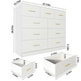 thumbnail image 6 of Ktaxon 9 Drawer Double Dresser Wood Dresser Storage Cabinet Drawer Organizer Chest Of Drawers, White, 6 of 11