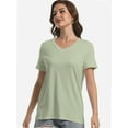 thumbnail image 4 of Women's Ultra-Soft V-Neck Short Sleeve Trendy Casual T-Shirt, 4 of 6
