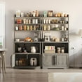 thumbnail image 2 of Studyset 71.6" Tall Kitchen Pantry, Farmhouse Storage Cabinet, Arched Bookshelf with Doors Farmhouse Bookcase 15.83in Depth Display Storage Shelves 71.4in Tall Wooden Display Cabinet Rounded Bookcases, 2 of 7