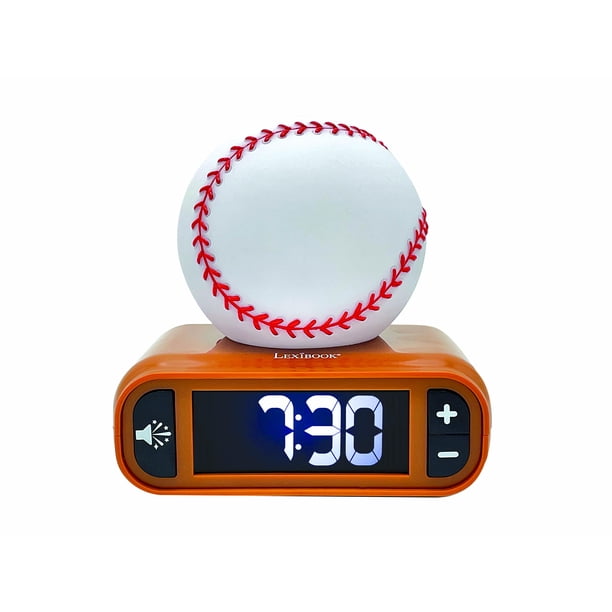 Lexibook Reloj Despertador con Luz Nocturna y Sonidos de Béisbol - RL800BL