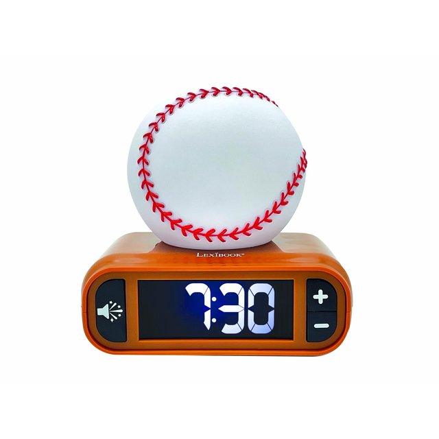 Lexibook Reloj Despertador con Luz Nocturna y Sonidos de Béisbol - RL800BL