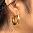 thumbnail image 4 of SFTING Hoop Earrings for Women 43MM Chunky Teardrop Silver Plated Yellow Classic Hypoallergenic Jewelry Anniversary Gift for Her, 4 of 6