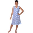 thumbnail image 2 of Women's Floral Sleeveless V-Neck Fancy Lace Pointelle Nightgown sleepwear, 3X-Large Blue, 2 of 5