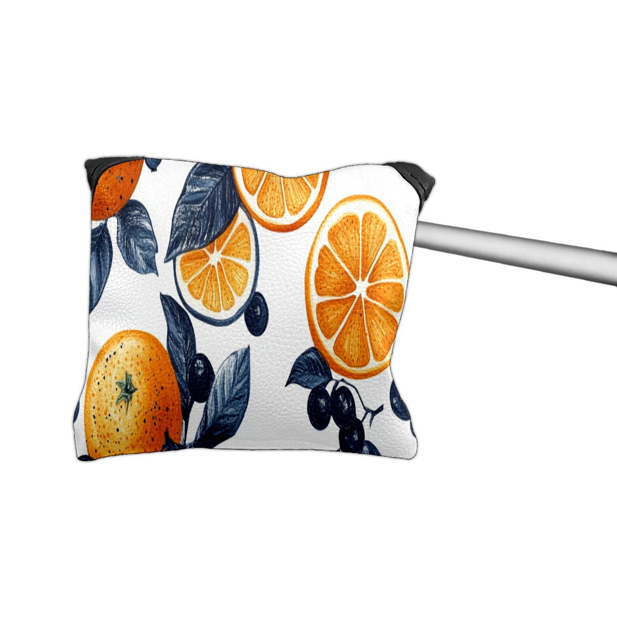 Golf Mallet Putter Cover Premium Leather Waterproof Golf Putter Head Cover with Magnetic Closure Orange Berries