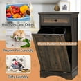 thumbnail image 5 of Spurgehom Trash Cabinet,Tilt Out 13 Gallon Trash Can Cabinets,Wooden FreeStanding Waste Bins Kitchen Cabinet with Hideaway Drawer and Pet Proof Trash Can Storage(Rustic Brown), 5 of 6