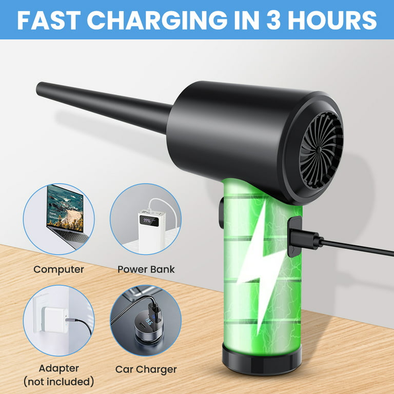 Powerful Air Blower for Computer Cordless Air Duster Vacuum Cleaner  Wireless Air Gun Dual Use Duster for PC,Car,Keyboard